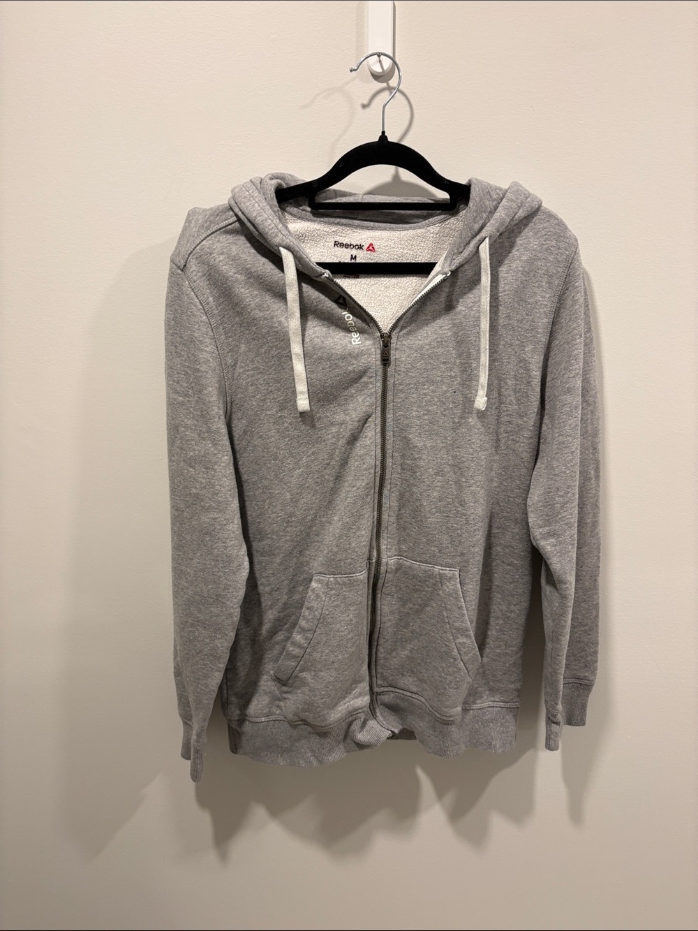 Reebok Men's Heather Gray Zip-Up Hoodie Jacket